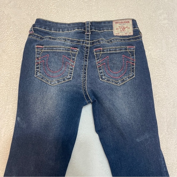 True Religion Becca Mid Rise Bootcut Jeans Pink Stitch Women's 28 - Picture 8 of 11